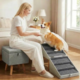21-Inch Foldable Wooden Pet Steps and Ramp