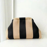 Women's Clip-Top Crossbody Purse – Lightweight Striped, Diamond & Dot Pattern Handbag