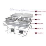 10-Piece Disposable Chafing Buffet Set with Fuel-Food Warming Kit-Catering, Parties & Events-Includes Silver Racks, Aluminum Trays, Utensils & Gel Fuel, Party Dimensions Brand.