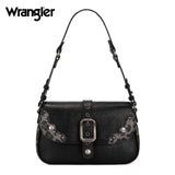 Wrangler Shoulder Bag for Women Leopard Hobo Purse Underarm Handbag with Buckle, Studs & Crossbody Strap
