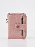 Women's Mini Bifold PU Leather Wallet with Zipper & Card Holder