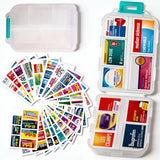 UFORU Travel Pill Organizer Box with 146 Labels, 10 Compartment Small Pill Case Medicine Kit, Portable Pocket Purse Pharmacy, Daily Weekly Vitamin Supplement Medication Holder（no pills)dealsforyou#SummerWins