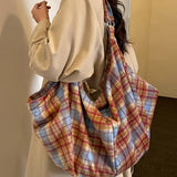 【Black Friday】Autumn Winter Fashion Solid Plaid Pattern Large Capacity Shoulder Crossbody Bag, Versatile Backpack for Commute, Travel, Hiking, Shopping - image 19