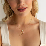 Triple-Layer Initial Necklace with Pink Heart Stone - image 4