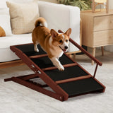 Folding Solid Wood Dog Ramp with Safety Rails