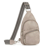 CLUCI Small Vegan Leather Sling Bag with Adjustable Guitar Strap