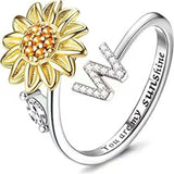 Sunflower A–Z Initial Spinner Ring - image 28