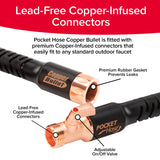 Copper Bullet by Pocket Hose, 3/4" x 50 ft Expandable Garden Hose with Thumb Spray Nozzle