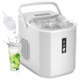 EUHOMY Ice Maker Countertop with Handle, 26lbs in 24Hrs, 9 Ice Cubes Ready in 6 Mins, Auto-Cleaning Portable Ice Maker with Basket and Scoop, for Home/Kitchen/Camping/RV. (2024 New Silver) Utensils