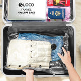 SUOCO Travel Vacuum Seal Bags with Rechargeable Electric Pump & Compression Packing Cubes Airtight, Re-sealable Set Travel Organizers for Luggage Space-Saving Solutions, Vacuum Bags For Travel backtoschool