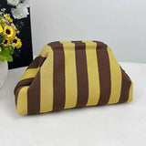 Women's Striped Knit Cosmetic Bag – Large Capacity Makeup Pouch & Travel Toiletry Organizer