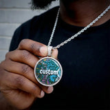Iced Round Custom Photo Pendant Necklace - image 11