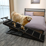 Folding Solid Wood Dog Ramp with Safety Rails