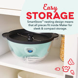 Dash 4.5 Qt. Stirring Electric Popcorn Popper with Lid for Serving Bowl & Convenient Storage, 18 Cups – Aqua - New