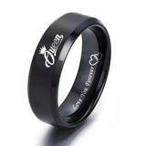 King and Queen Titanium Steel Couple Ring Set - image 2