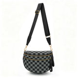 CHERUBEL Crossbody Bag for Women, Casual Plaid Nylon Bum Bag with Detachable Strap and Coin Purse, Large Capacity Sling for Travel, Casual Waist Bag, Birthday