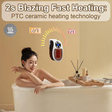 Wall Outlet Space Heater, 450W Plug in Electric Heater with Adjustable Thermostat, Portable Plug in Small Space Heater for Indoor,12H Timer & LED Display, PTC Ceramic Fast Heat Safely for Bedroom Bathroom Office