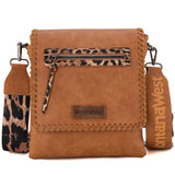 Montana West Western Crossbody Purse with Leopard Print Guitar Strap