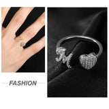 Gold-Plated Initial Open Heart Ring - image 4