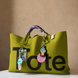 Large Capacity Letter Tote Bag, Woven Knit Shoulder Bag, Fashion Handbag, Crossbody Bag, Stylish and Practical Accessory - image 4
