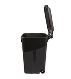 (2 pack) Hyper Tough 45 Gallon Wheeled Heavy Duty Plastic Garbage Can, Attached Lid, Black