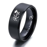 King and Queen Titanium Steel Couple Ring Set - image 10