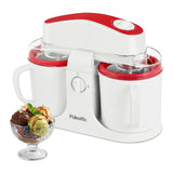 Pukomc Ice Cream Maker Machine for Home Use with Two Ice Cream Bowls Simple Operation Easy to Clean White Easy Fast Use Perfect Dessert,The best Christmas New Year gift summerwins