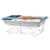10-Piece Disposable Chafing Buffet Set with Fuel-Food Warming Kit-Catering, Parties & Events-Includes Silver Racks, Aluminum Trays, Utensils & Gel Fuel, Party Dimensions Brand.