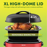 Aroma 18Qt Electric Roaster Oven with High Dome Lid, 8X Bonded Granite Enamel, Red (Model ART-718RH)