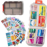 UFORU Travel Pill Organizer Box with 146 Labels, 10 Compartment Small Pill Case Medicine Kit, Portable Pocket Purse Pharmacy, Daily Weekly Vitamin Supplement Medication Holder（no pills)dealsforyou#SummerWins