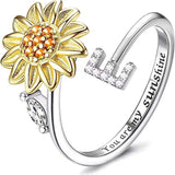 Sunflower A–Z Initial Spinner Ring - image 11