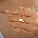 Dainty Heart Initial Pendant Necklace - image 7