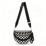 Women's Leopard Print Bum Bag – Lightweight Oxford Cloth Crossbody Bag with Carrying Chain