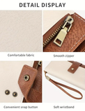 Women's Retro Casual Minimalist Solid Color RFID Blocking Synthetic PU Leather Wallet - Slim Bifold/Trifold Clutch Wristlet with Zipper Pocket, Built-In Card Holder, Large Capacity for Daily Carry & Holiday Gifting