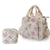 Small quilted floral tote bag
