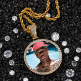 Iced Round Custom Photo Pendant Necklace - image 4
