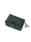 Women's Mini Bifold PU Leather Wallet with Zipper & Card Holder