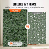 KFFKFF 59"x98" Artificial Faux Ivy Leaf Fence Screen with Mesh Cloth Backing