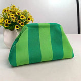 Women's Clip-Top Crossbody Purse – Lightweight Striped, Diamond & Dot Pattern Handbag