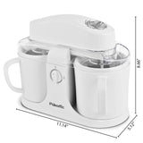 Pukomc Ice Cream Maker Machine for Home Use with Two Ice Cream Bowls Simple Operation Easy to Clean White Easy Fast Use Perfect Dessert,The best Christmas New Year gift summerwins