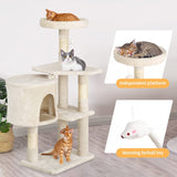 BestPet 36 inch Tall Cat Tree Cat Tower Cat Condo Multi-Level,Beige