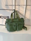 Army green tote bag