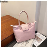 Cute Puppy Charm Nylon Tote Bag – Large Capacity Two-Tone Shoulder Bag
