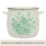 The Pioneer Woman Agatha 12-Quart Enamel on Steel Stock Pot, Green