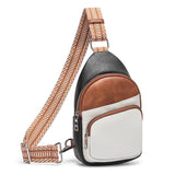 CLUCI Small Vegan Leather Sling Bag with Adjustable Guitar Strap