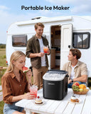 EUHOMY Ice Maker Countertop with Handle, 26lbs in 24Hrs, 9 Ice Cubes Ready in 6 Mins, Auto-Cleaning Portable Ice Maker with Basket and Scoop, for Home/Kitchen/Camping/RV. (2024 New Silver) Utensils