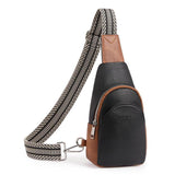 CLUCI Small Vegan Leather Sling Bag with Adjustable Guitar Strap