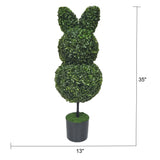 Boxwood Easter Bunny Topiary, Green, 35", by My Texas House