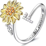 Sunflower A–Z Initial Spinner Ring - image 12