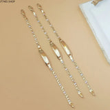 Unisex Three-Tone Engravable Tag Bracelet - image 8